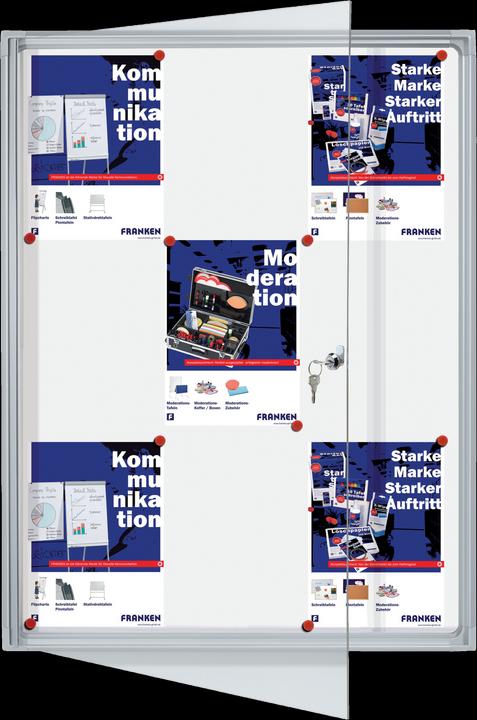 Produktbild Franken Flachschaukasten 79x98x3.5cm Innenbereich magnetisch Flügeltuer Alu