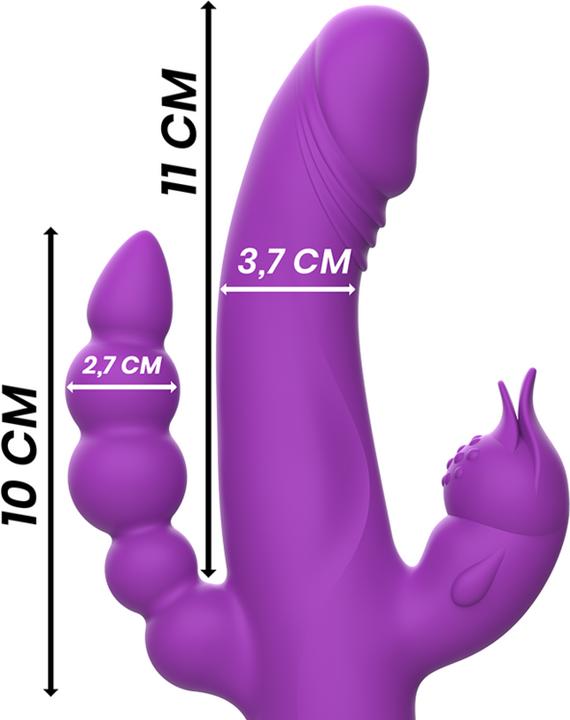 Actual product image Intense Casanova Vibrator Rabbit Silicone Triple Engine Purple