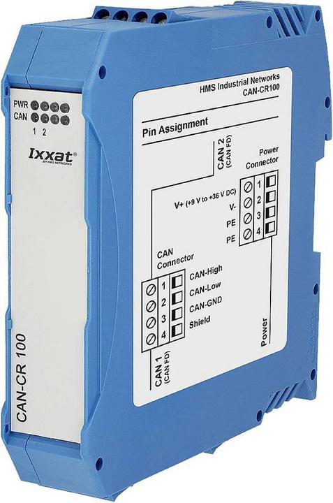 Actual product image Ixxat CAN/CAN FD repeater with screw connector and integrated bus terminating resistor