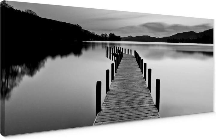 Immagine prodotto Trenddeko Panorama del lago - bianco e nero (60 x 20 cm)