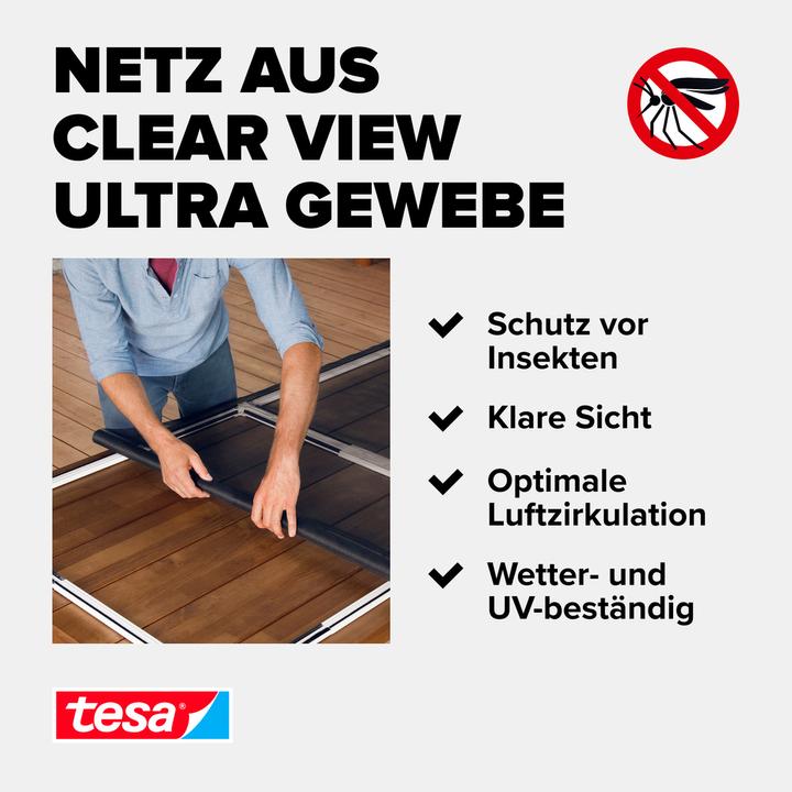 Produktbild tesa FALT Insektenschutz für Türen, grössenverstellbarer Alu-Rahmen, faltbar (100 x 220 cm)