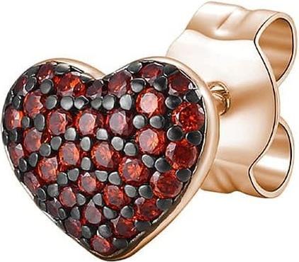 Immagine prodotto Rosato Orecchini singoli in bronzo Cuore con zirconi Storie RZO049 (L)
