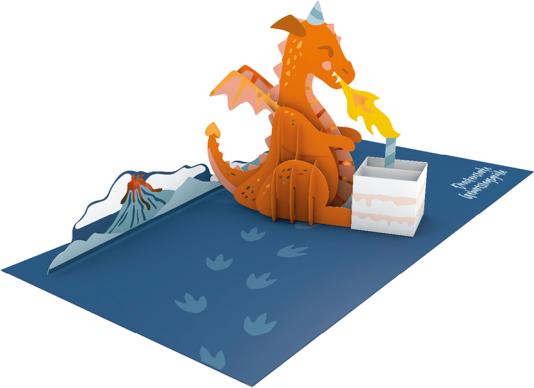 Produktbild Pop-Up Karte - Geburtstagsgrüsse Drachen (1 Stk.)