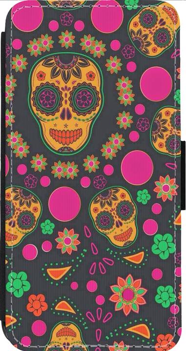 Image du produit PhoneLook Coque Wallet noir Halloween 22 colorful mexican skulls (Apple iPhone 14 Pro Max)