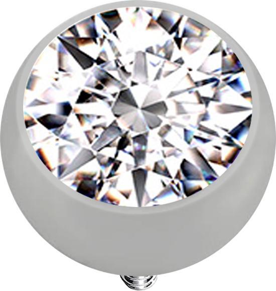 Produktbild Star Piercing Dermal Anchor Kugel silber mit Kristall silber (ohne Messing, Titan G23)