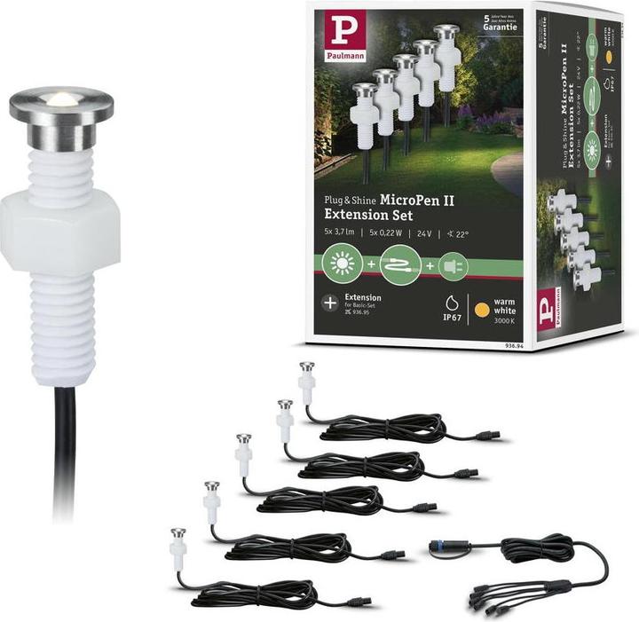 Produktbild Paulmann Outdoor Plug & Shine MicroPen II Ergänzungsset (3 lm, IP65)