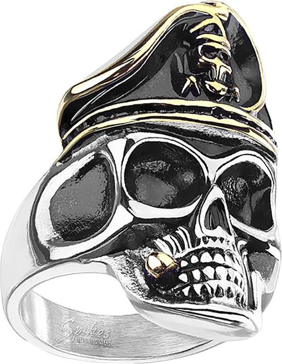 Actual product image Star Piercing Ring silver pirate skull smoking (69, 950 Platinum)