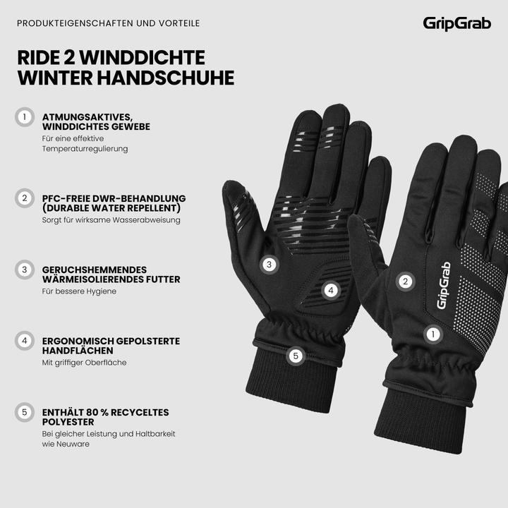 Actual product image GripGrab Ride II Windproof Winter Gloves (12, XXL)