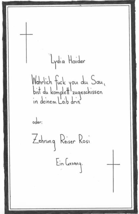 Immagine prodotto Wahrlich fuck you du Sau, bist du komplett zugeschissen in deinem Leib drin (Tedesco, Haider Lydia, Puneh Ansar, 2018)