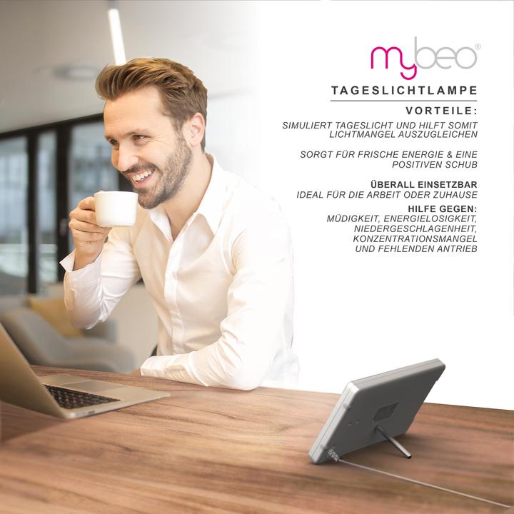Immagine prodotto Mybeo Lampada da tavolo a luce naturale, supporto in metallo, 3x livelli di luminosità, senza sfarfallio