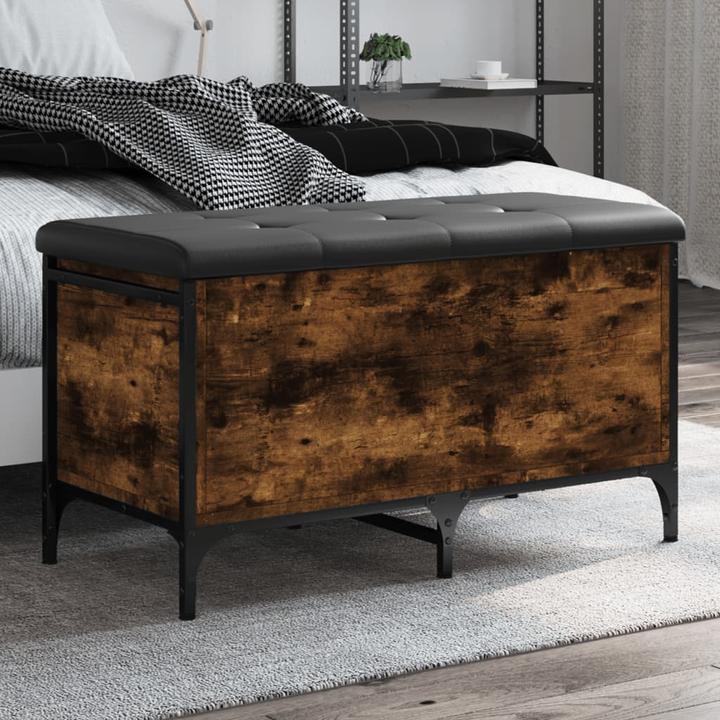Image du produit VidaXL Banc avec espace de rangement Chêne fumé 82x42x45 cm (42 cm)