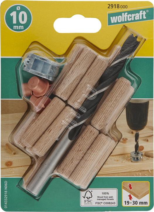Produktbild wolfcraft Dübel-Set, Ø 10 mm, 25-tlg. (25 Stk.)