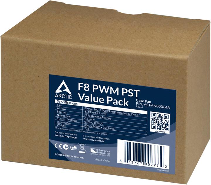Produktbild Arctic F8 PWM PST - 5 Pack (80 mm, 5 x)