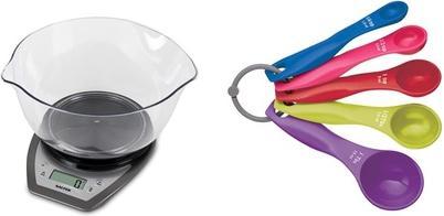 Actual product image Salter 1024 SVDR14 Electronic Kitchen Scales with Dual Pour Mixing Bowl silver