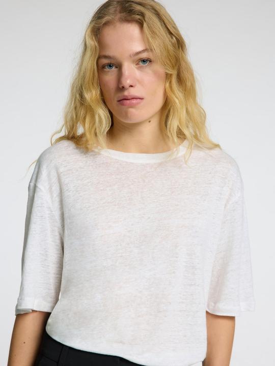 Actual product image Selected Femme Linen T-Shirt (M)
