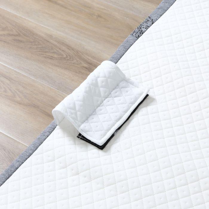 Image du produit Swisshandel24 Lit d'appoint Lit pliant avec roulettes Acier+mousse Blanc+noir 200 x 75 x 42,5 cm (75 x 200 cm)