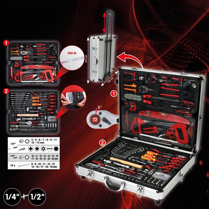 Produktbild KS Tools 1/4 +1/2 Werkzeug-Satz 135-tlg. (127 Teile)