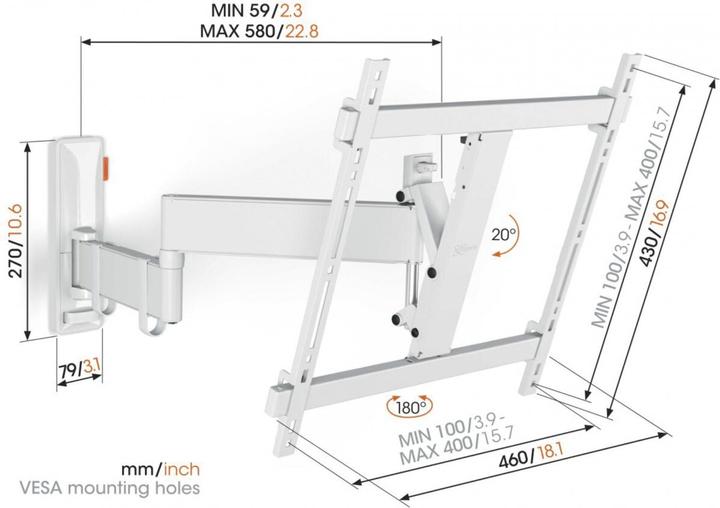 Image du produit Vogels TVM 3445 (Mur, 65", 25 kg)