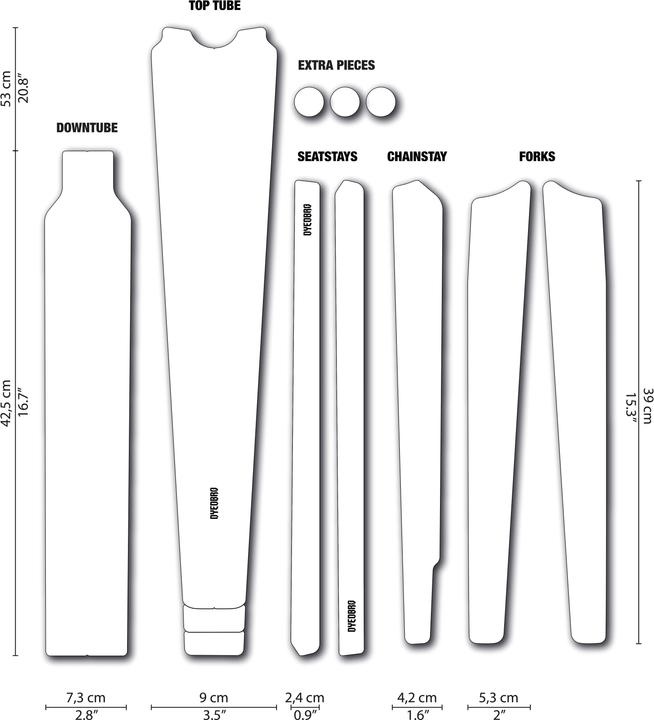 Produktbild Dyedbro Gravel Rahmenschutzkit Clear - Glitter Matt