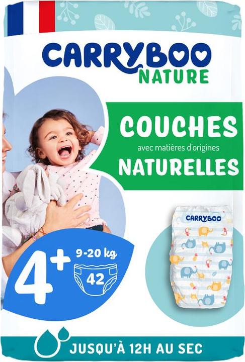 Produktbild Carryboo Ökologische Windeln T4+ (9-20kg) (Gr. 4+, 42 Stück)