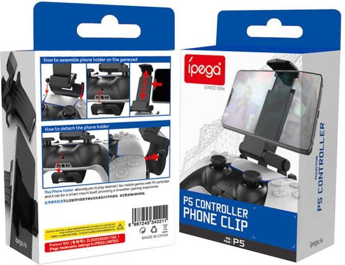 Actual product image iPega P5005 Controller Retractable Phone Holder for PS5 Controller (PS5)