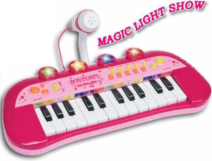 Produktbild Bontempi Keyboard mit Mikrofon Pink (Englisch)