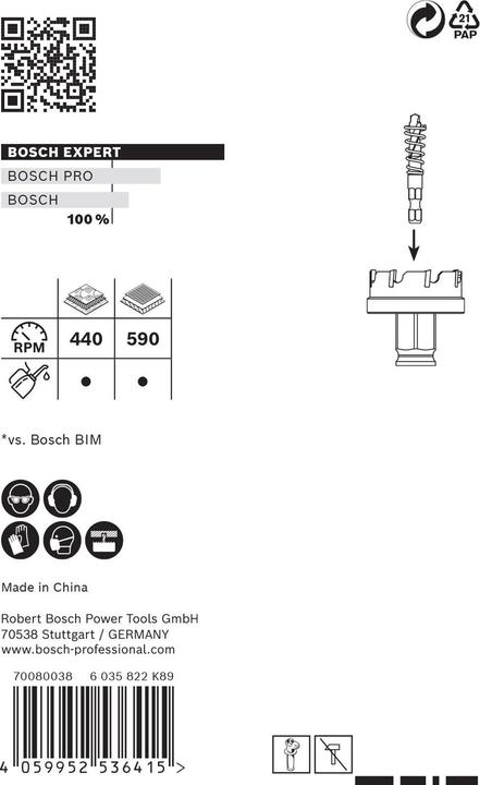 Immagine prodotto Bosch Professional Zubehör Sega a tazza per lamiera EXPERT 27 x 5 mm (27 millimetri)