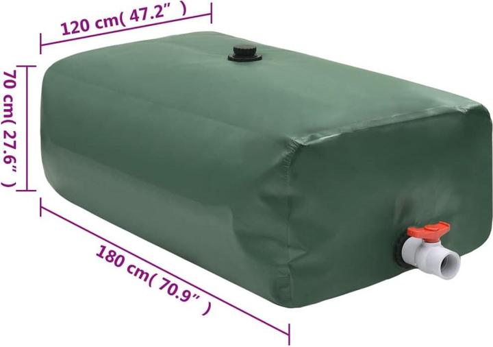 Immagine prodotto VidaXL Wassertank mit Wasserhahn Faltbar 1500 L PVC (1500 l)