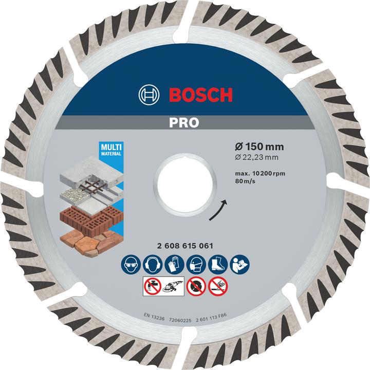Produktbild Bosch Professional Zubehör PRO Multi Material Diamanttrennscheibe, 150 x 22,23 mm