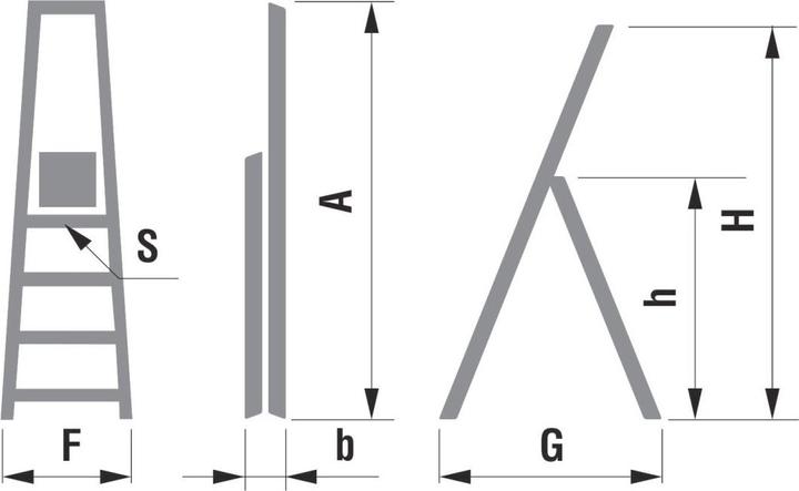 Produktbild Puag Haushaltleiter 3 Stufen (Stehleiter, 129 cm)