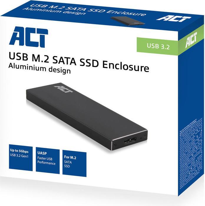 Actual product image AC1600 Storage Drive Enclosure SSD Enclosure Black M.2 (M.2)