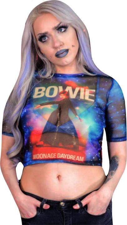 Immagine prodotto David Bowie Moonage Daydream - Crop Top in rete (XXS)