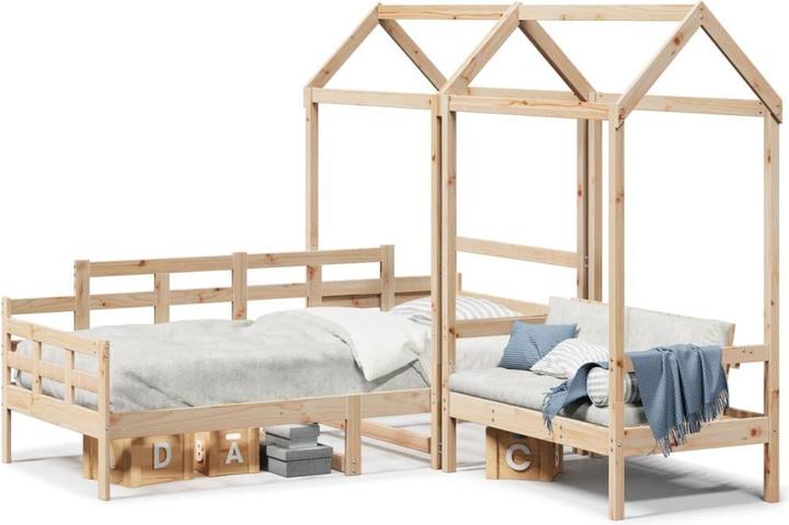 VidaXL Tagesbett und Bank mit Dach (90 x 200 cm)