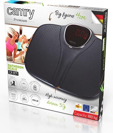Produktbild Camry Bathroom scale CR 8171b Maximum weight (capacity) 180 kg, Accuracy 50 g, Body Mass Index (BMI) (180 kg)