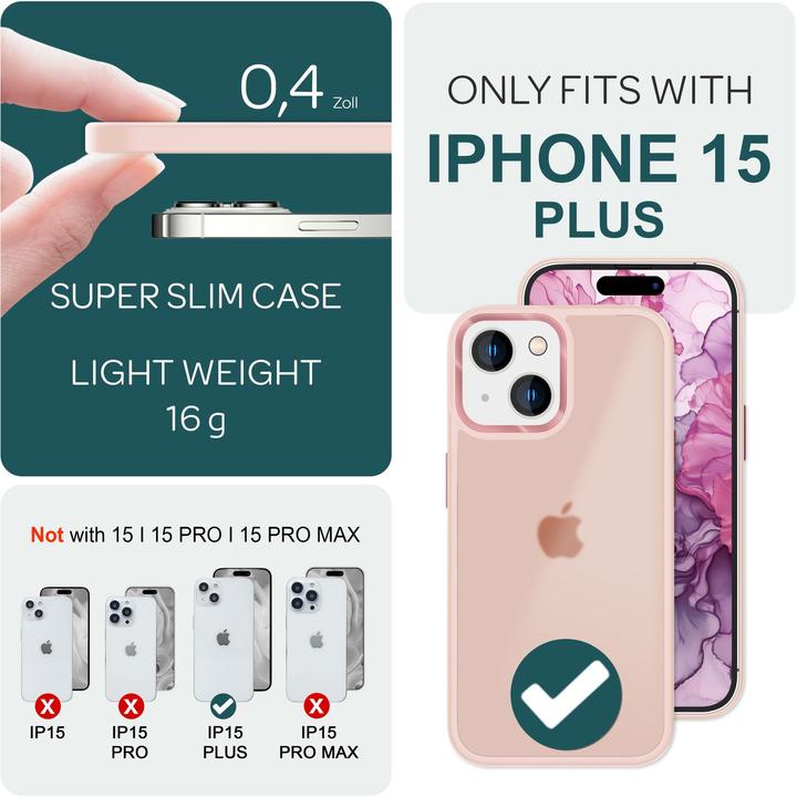 Produktbild Nalia Hybrid Hülle Matt Transparent Frosted (Apple iPhone 15 Plus)