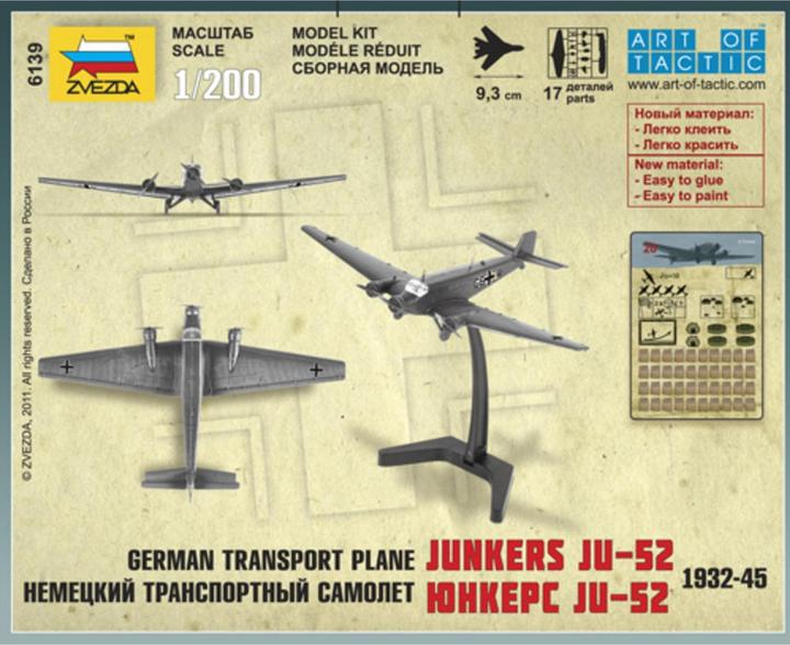Produktbild Tamiya 1:200 WWII Ju-52 Transport Flugzeug