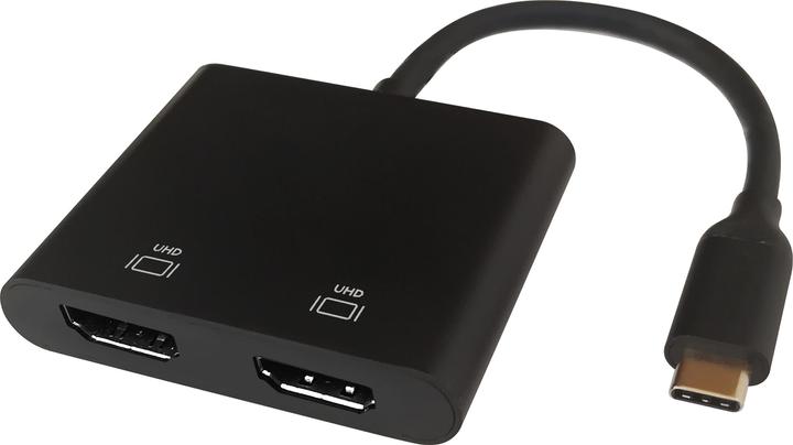Image du produit Deltaco USB-C til 2 x HDMI 4K/60Hz HUB 0,1m (USB-C, 2 Ports)