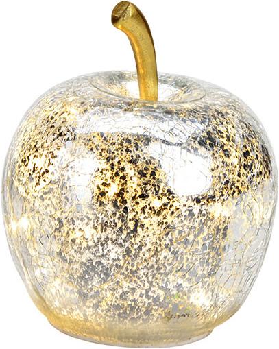 Produktbild Herboristeria Deko-Apfel aus Glas silber mit 10 LED