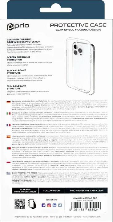 Image du produit prio Housse de protection pour Huawei Mate 40 Pro claire (Mate 40 Pro)