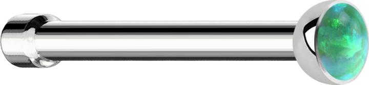 Produktbild Star Piercing Nasenstecker gerade silber mit Opal grün (ohne Messing, Chirurgenstahl 316L)