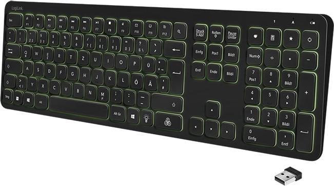 LogiLink Clavier Wireless Gaming Black (DE, Sans fil)