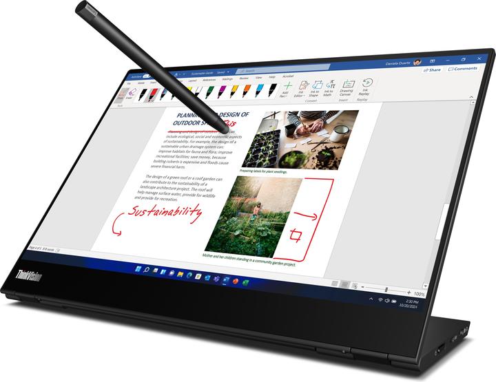 Actual product image Lenovo ThinkVision M14t Gen 2 (2240 x 1400 Pixels, 14")