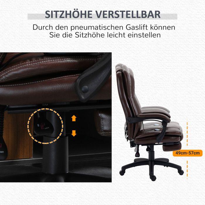Produktbild Swisshandel24 Massage-Bürostuhl mit 6 Vibrationsköpfen, Liegefunktion, Fussstütze