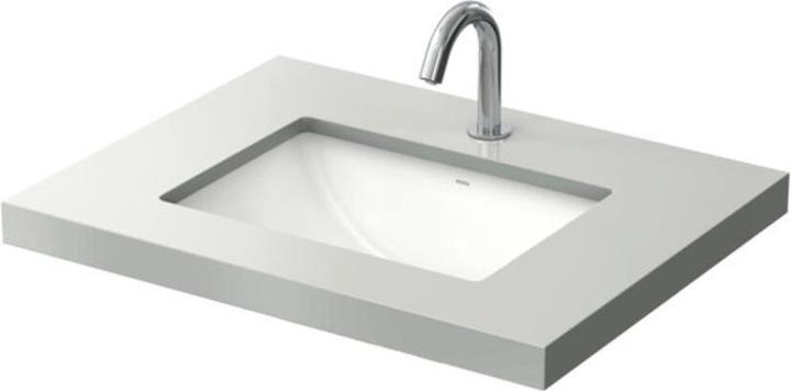 Produktbild TOTO WU Unterbauwaschtisch 50cm o Hahnloch mit Überlauf eckig weiss (380 mm, 500 mm)