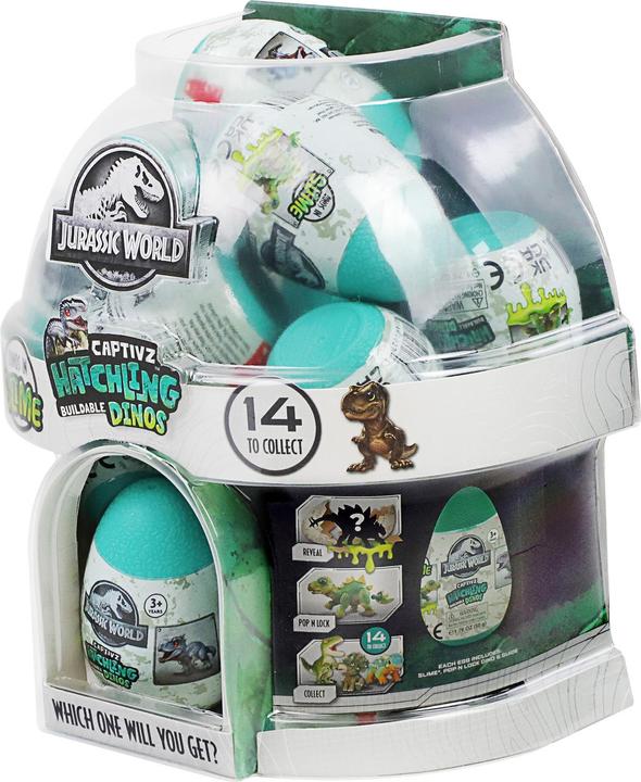 Actual product image Magni Jurassic World Hatchlings Edition eggs with buildable baby dinosaur