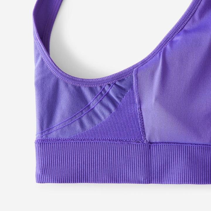 Produktbild Decathlon Sport-Bustier Damen gekreuzte Träger leichter Halt - violett (XL)