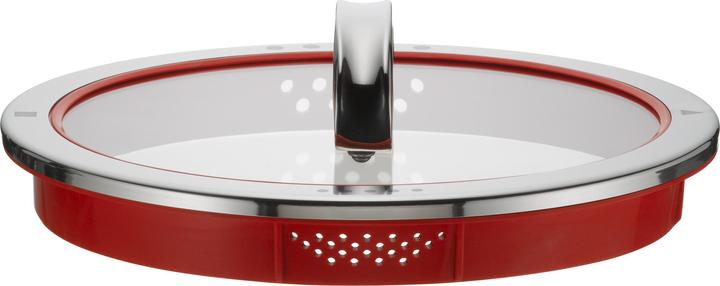 Produktbild WMF Topfdeckel 24cm Glasdeckel Function 4 Silikon Glas Edelstahl rot (24 cm, Metall)