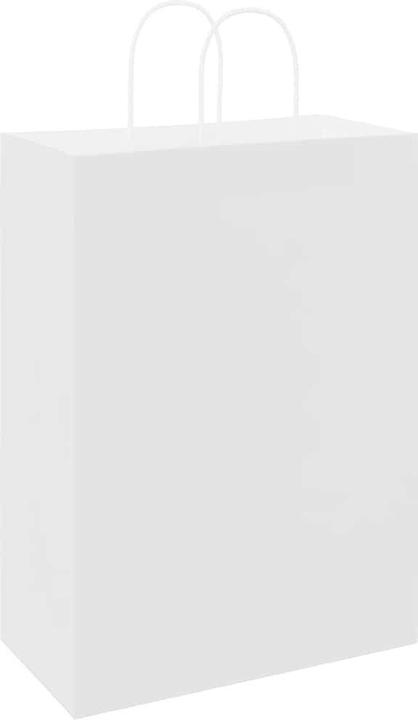 Produktbild VidaXL Kraftpapiertüten 250 Stk. mit Henkel Weiss 32x17x44 cm Papiertüte (Geschenktüte, 250 x)