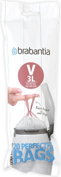 Brabantia Sacchetto per rifiuti PerfectFit V 3 litri (20 x, 3 l)