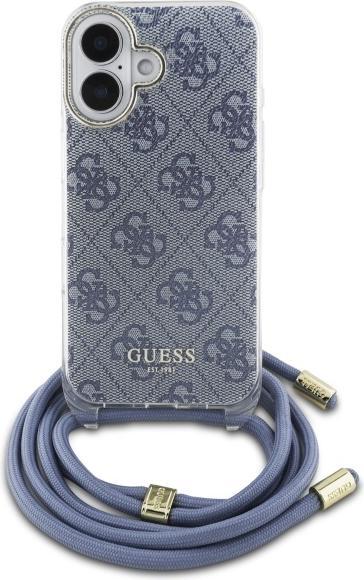Immagine prodotto Guess GUHCP16SHC4SEB iPhone 16 6.1" niebieski/blu custodia rigida Crossbody Cord 4G Print